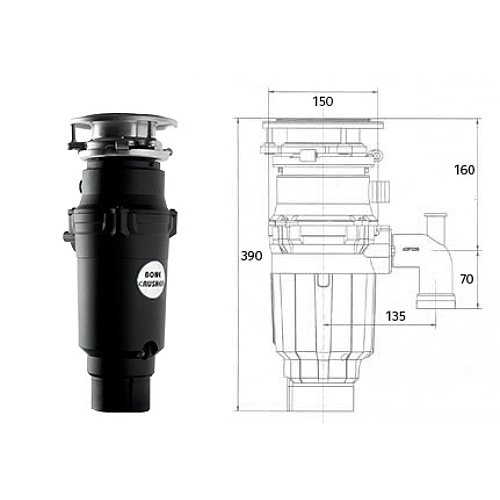 фото Измельчитель пищевых отходов bone crusher bc 910 as slim line