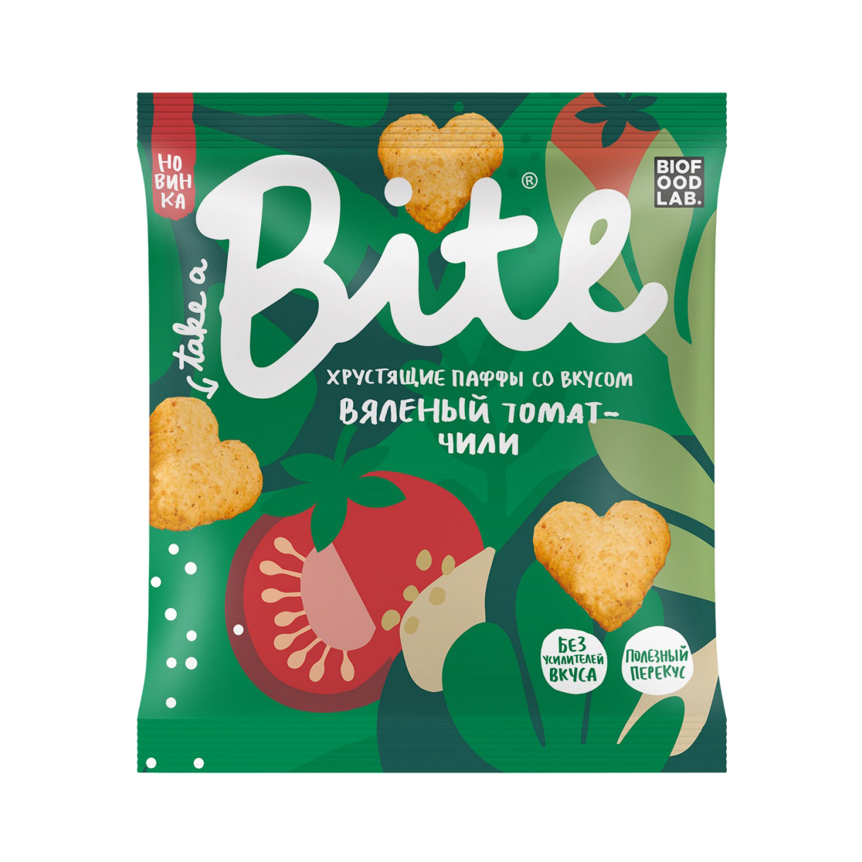 Паффы-чипсы Take a Bite мультизлаковые со вкусом Вяленый томат, чили 30 г