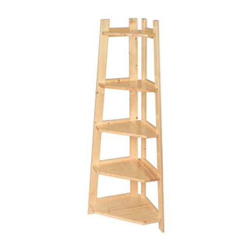 Стеллаж-этажерка QY угловой деревянный, лак, 146*45*45 см