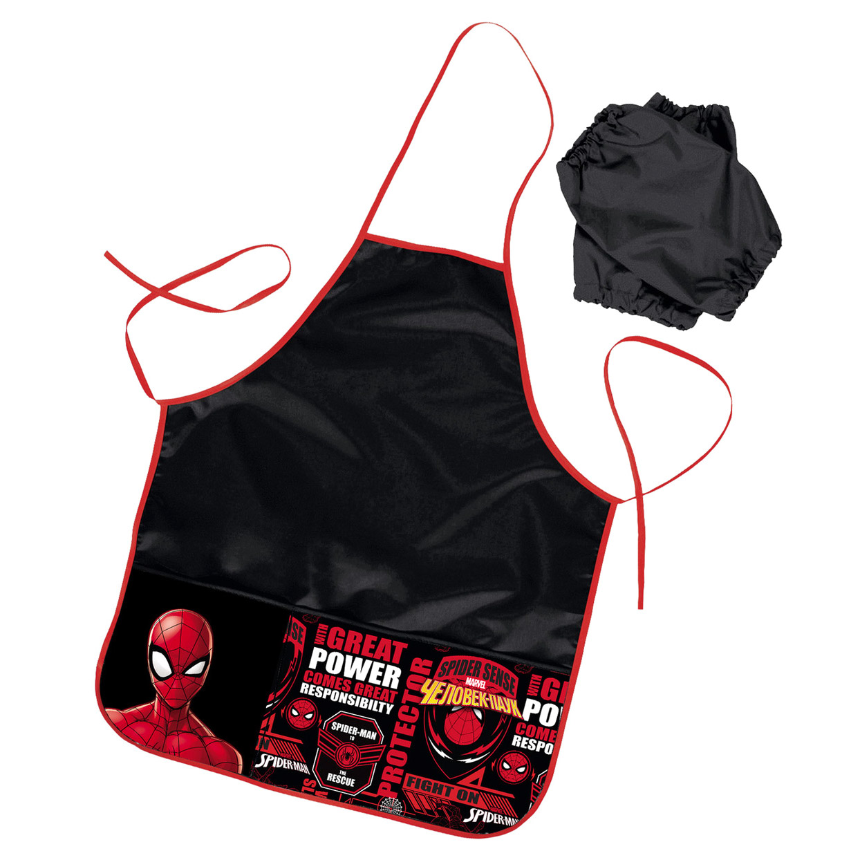 фото Фартук для труда hatber "человек-паук" с двумя карманами + нарукавники