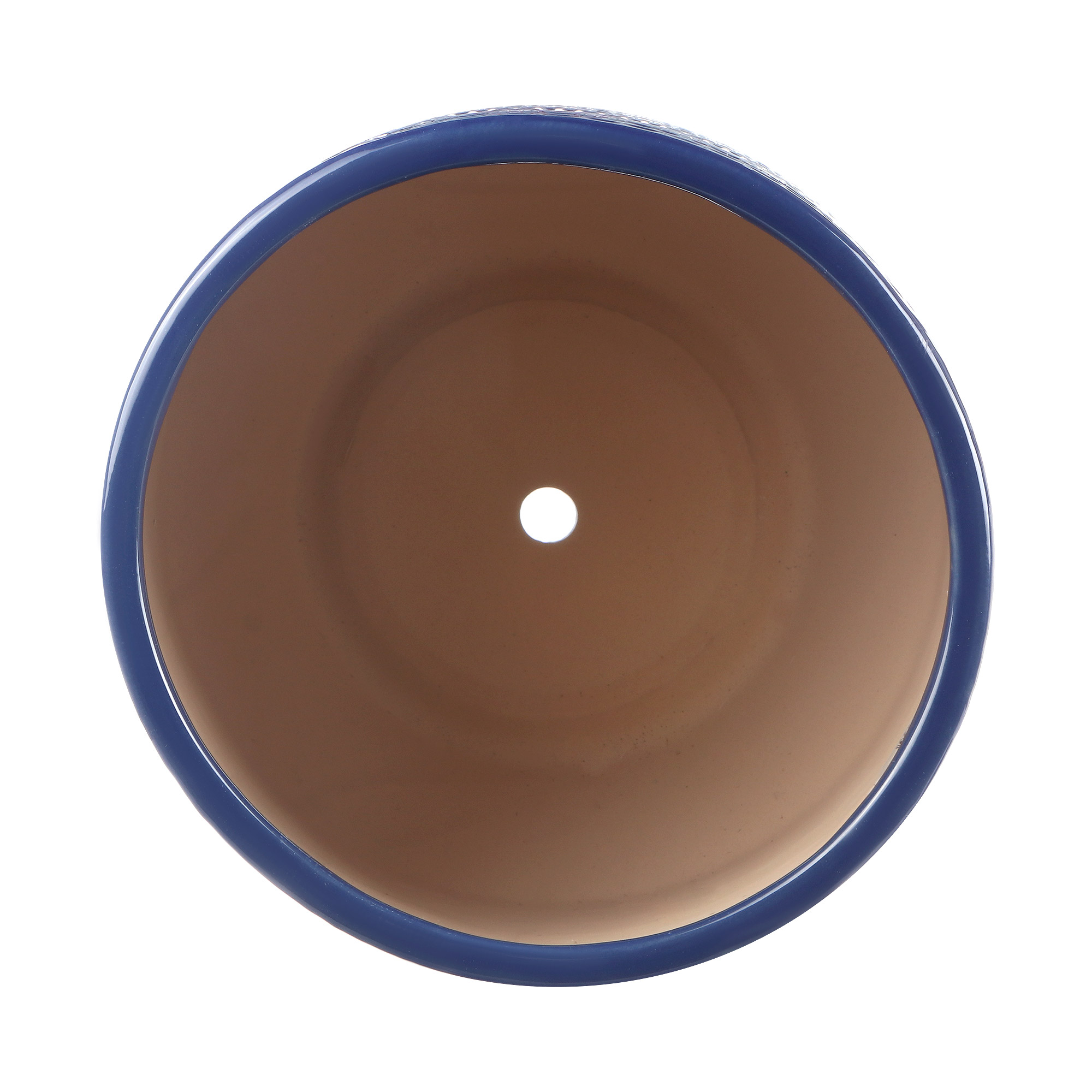 Горшок керамический для цветов Qianjin синий узор 26х26х27 см - фото 4