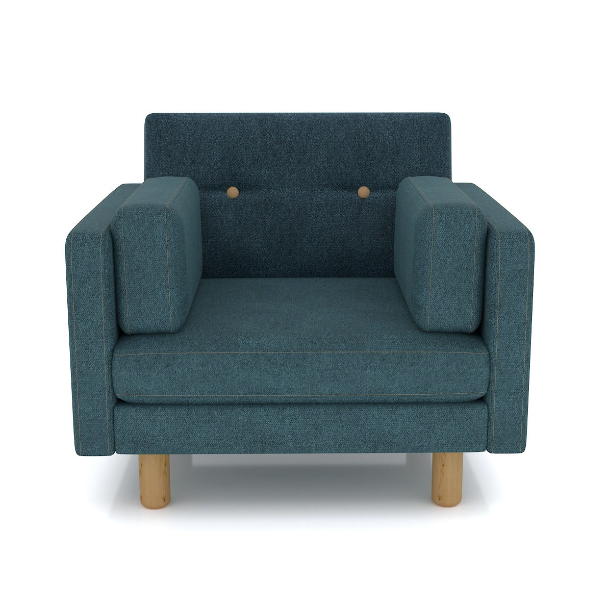 Кресло AS Изабелла м 90x80x83 голубой, цвет натуральное дерево - фото 3