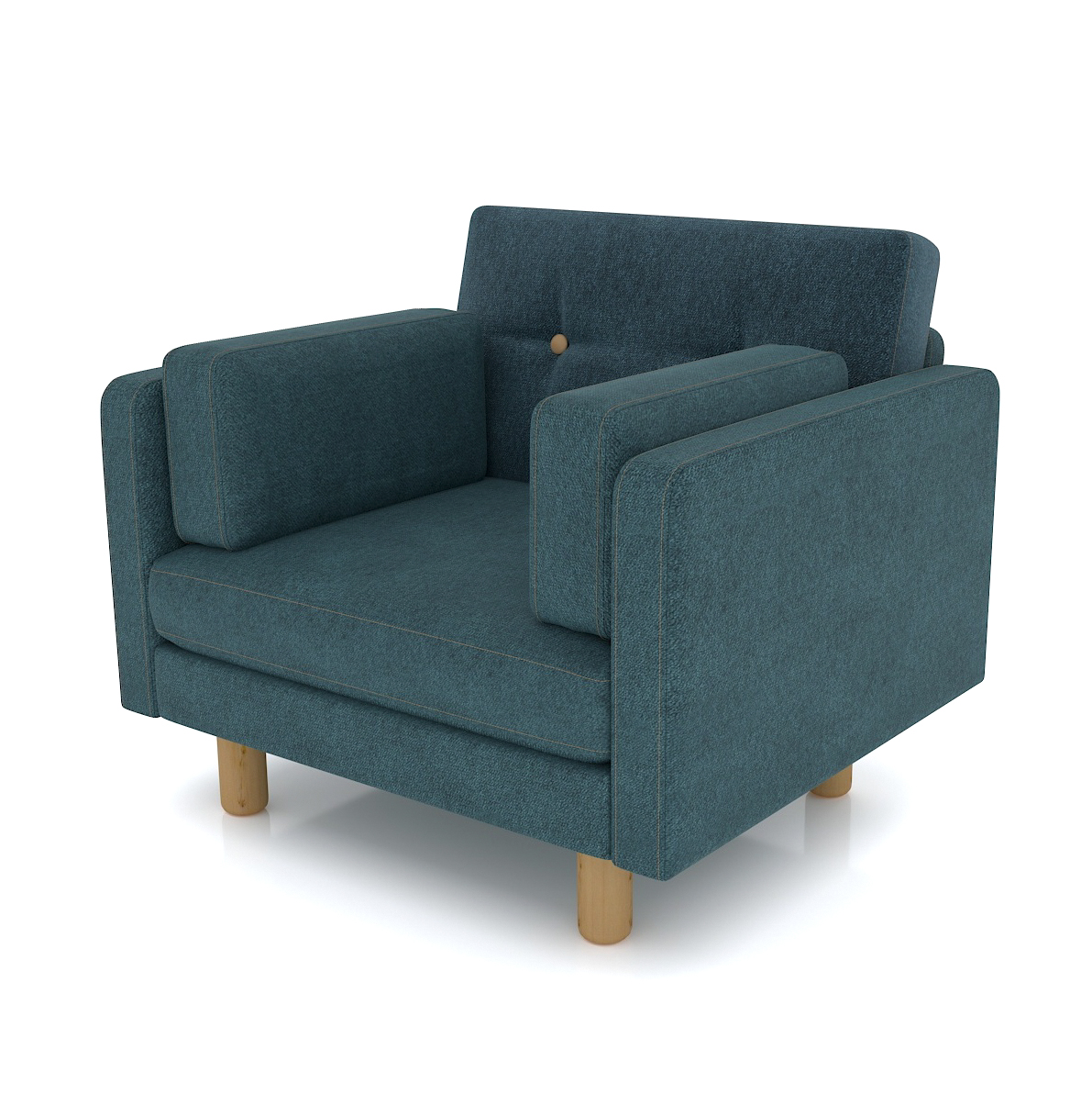 Кресло AS Изабелла м 90x80x83 голубой, цвет натуральное дерево - фото 4