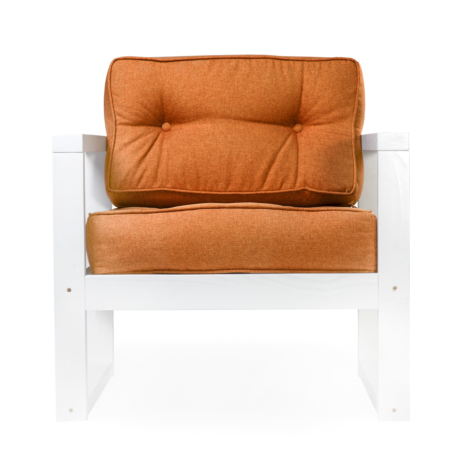 Кресло AS Алекс 80x73x65 белый/оранжевый, цвет белая эмаль - фото 1