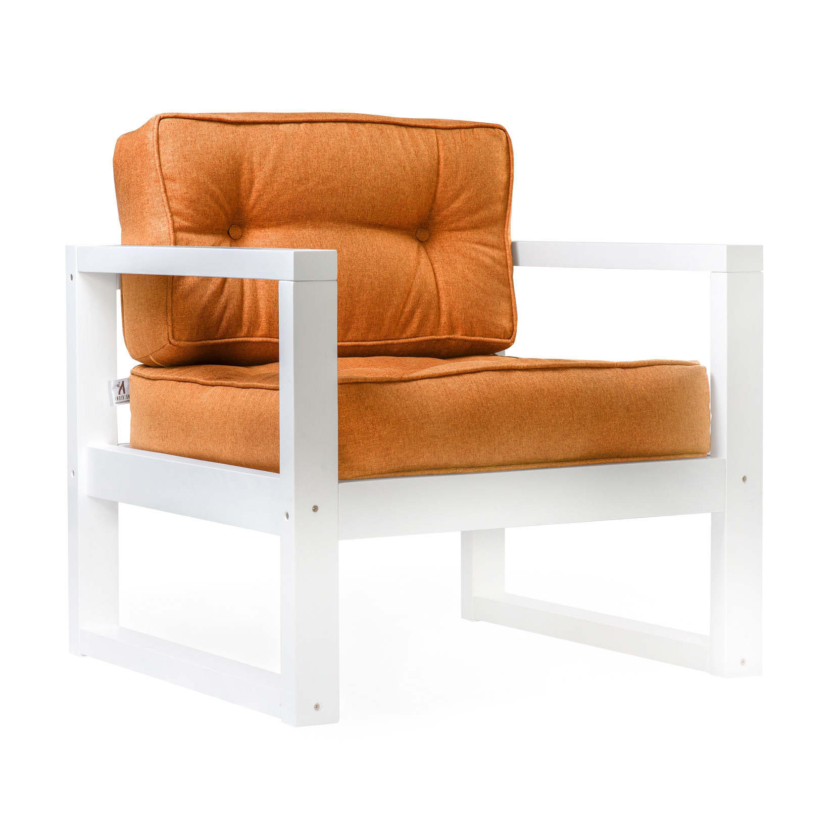Кресло AS Алекс 80x73x65 белый/оранжевый, цвет белая эмаль - фото 4