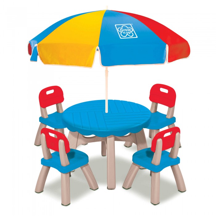фото Набор летний growin up столик + 4 стула, зонт