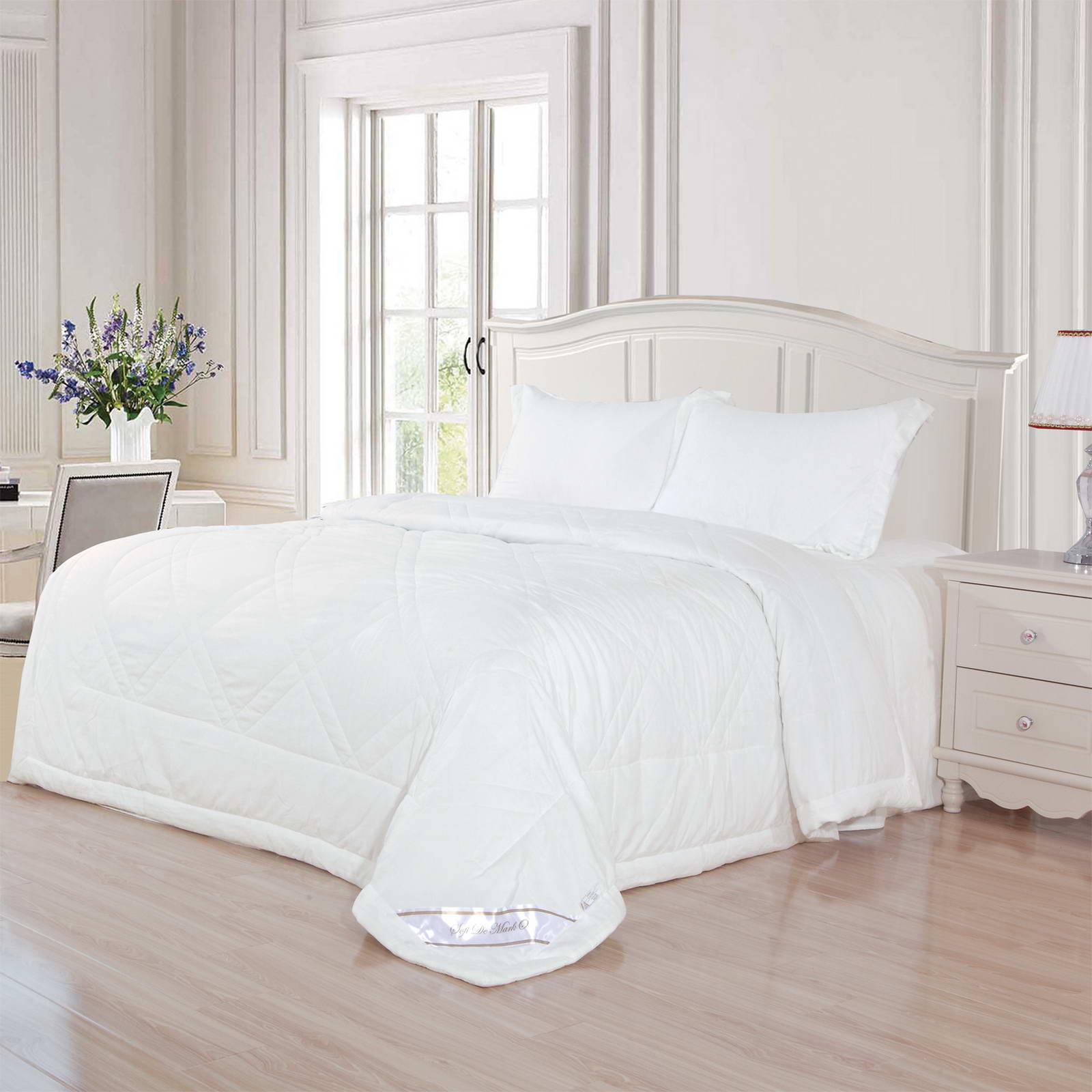 Комплект постельного белья с одеялом Sofi De Marko Сандра Евро (ЕВРО-КОМ-510ОД), цвет молочный, размер Двуспальный евро - фото 1