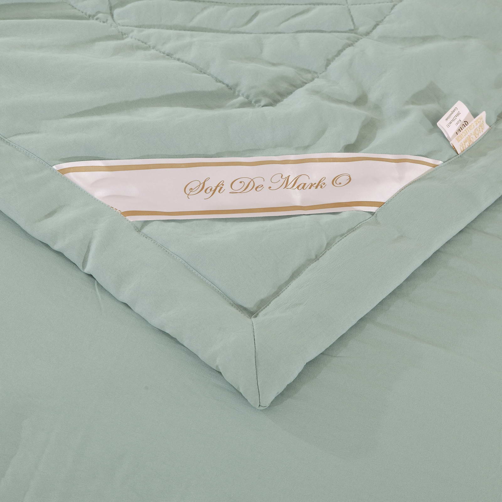 Комплект постельного белья с одеялом Sofi De Marko Сандра Евро (ЕВРО-КОМ-517ОД), цвет голубой, размер Двуспальный евро - фото 4