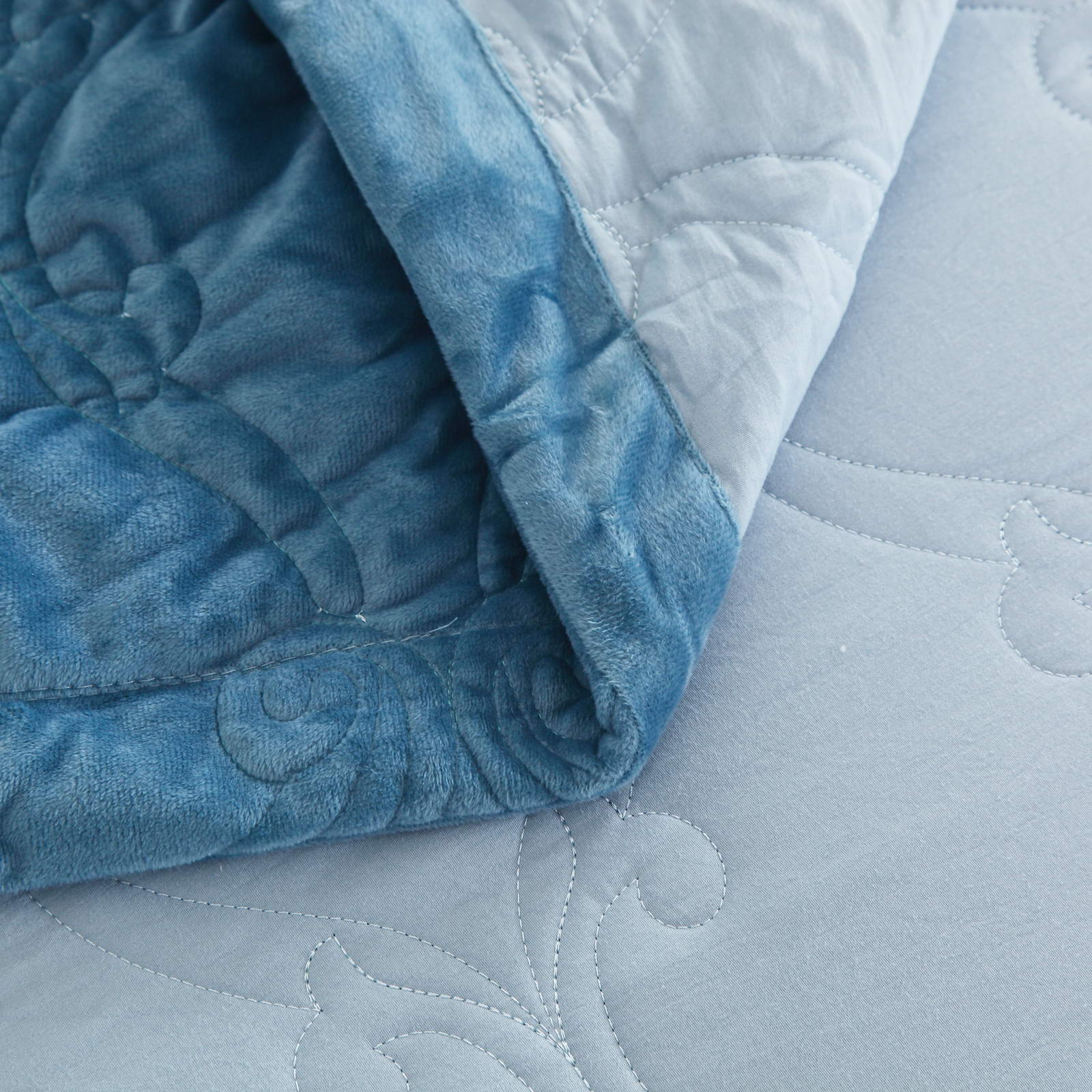 Комплект постельного белья с одеялами Sofi De Marko Тоскана Семейный (7Е-КОМ-В1Т), цвет серо-голубой, размер Семейный/дуэт - фото 4