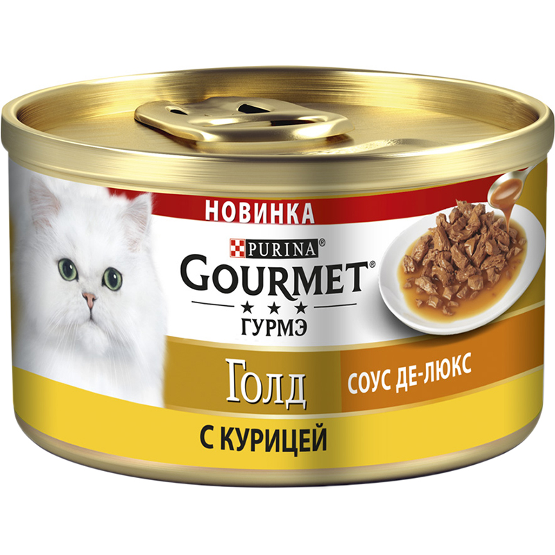 фото Корм для кошек gourmet gold соус де-люкс курица 85 г