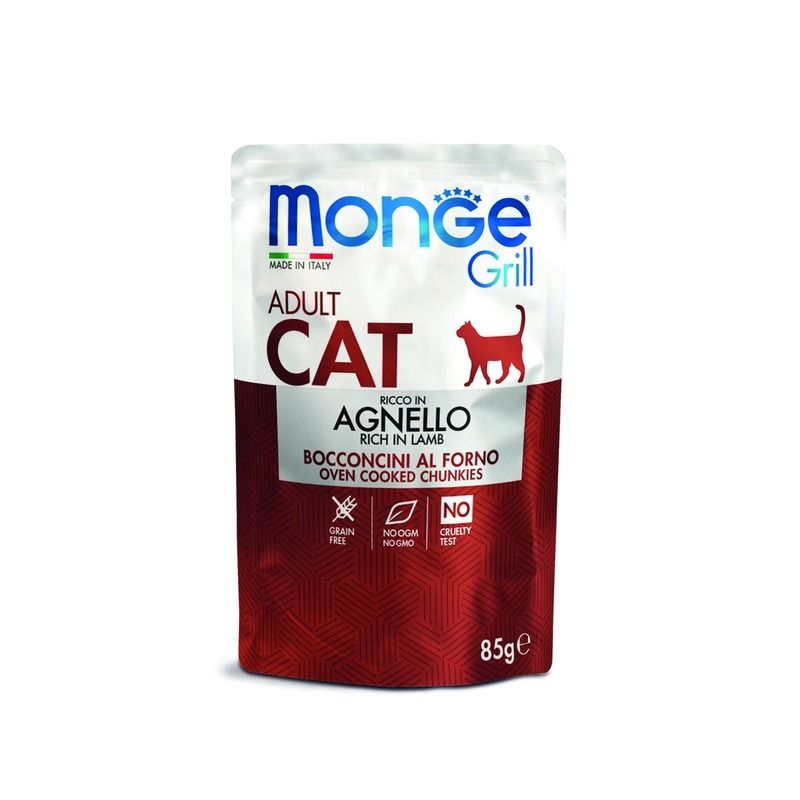 Корм для кошек Monge Cat Grill Pouch новозеландский ягненок 85 г - фото 1