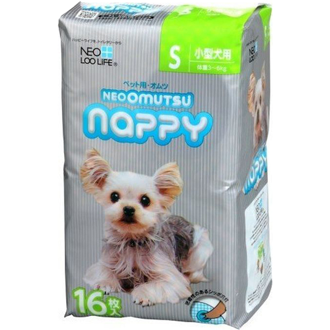 фото Подгузники для домашних животных neoomutsu nappy размер s на вес 3-6 кг 16 шт neo loo life