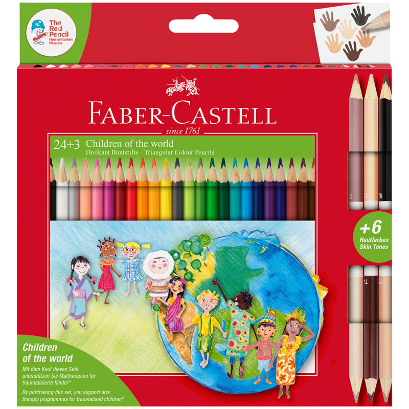 фото Карандаши цветные faber-castell дети мира 24 цвета + 3