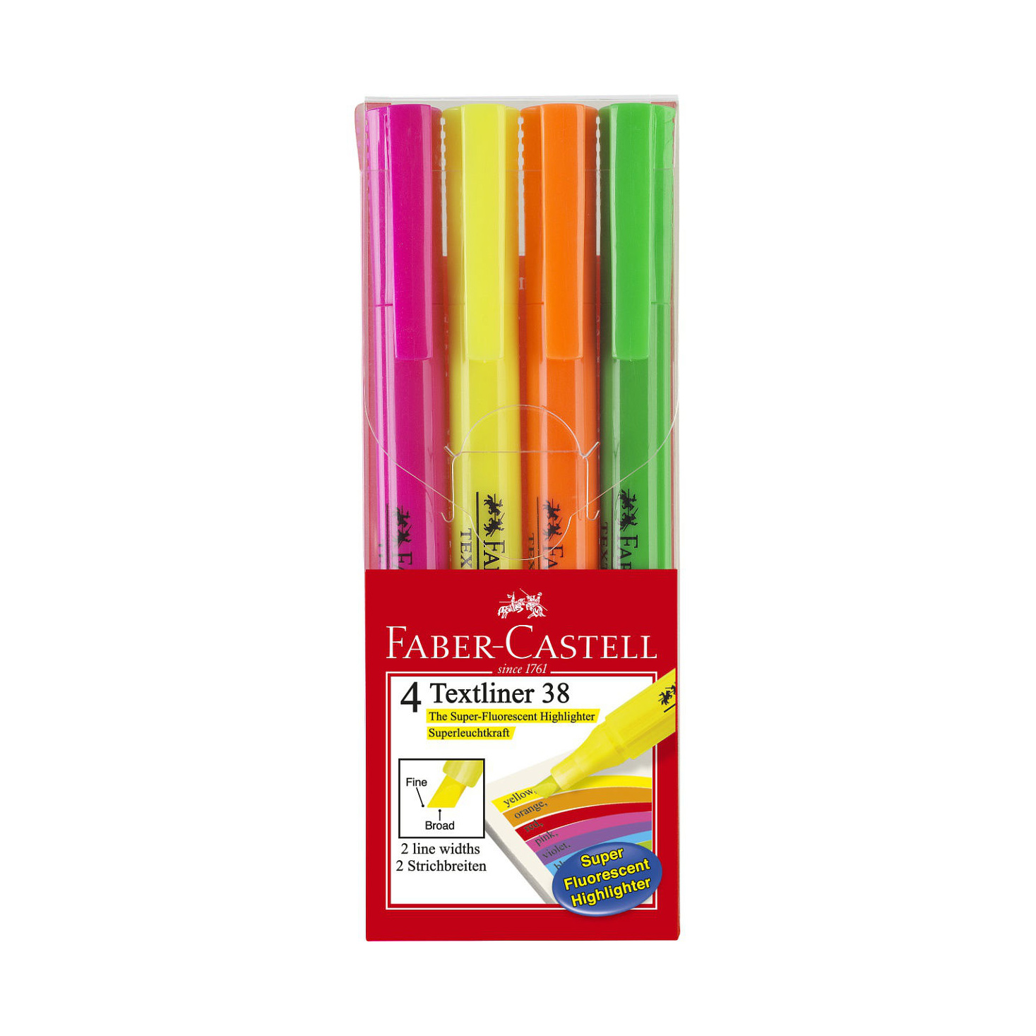 фото Набор текстовыделителей faber-castell 4 цвета 1-5 мм