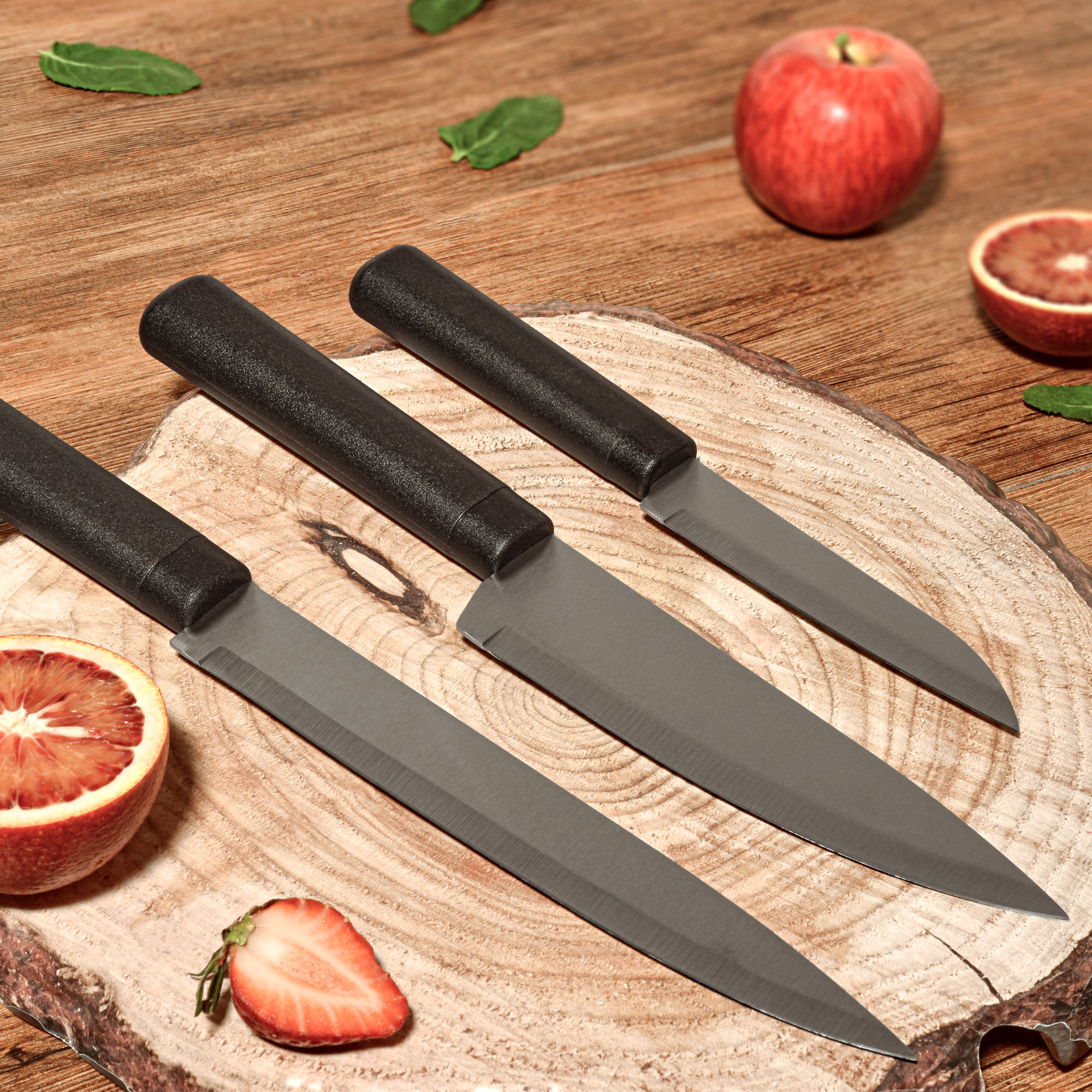 Набор ножей кухонных Koopman tableware 3 шт, цвет стальной - фото 2