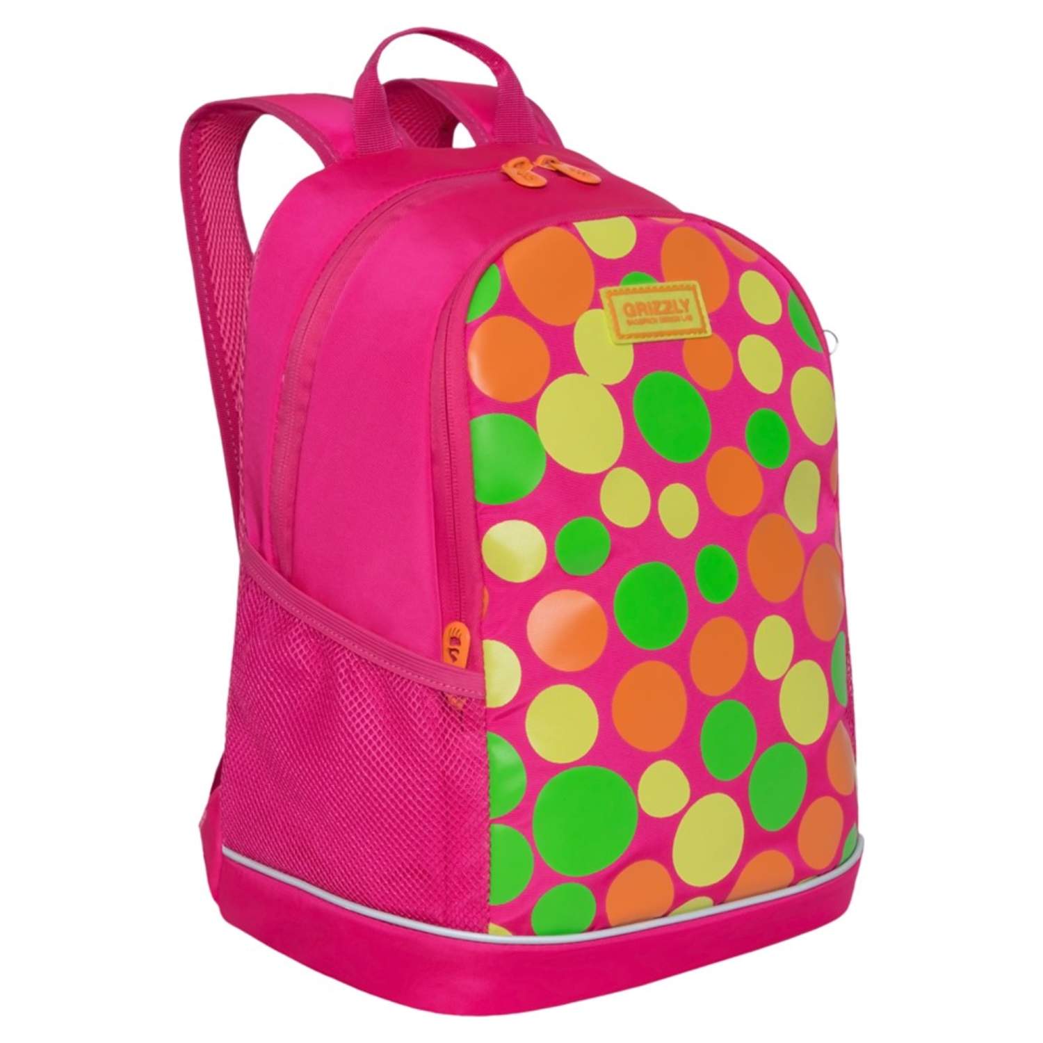 Рюкзак школьный Grizzly ярко-розовый, цвет зеленый - фото 2