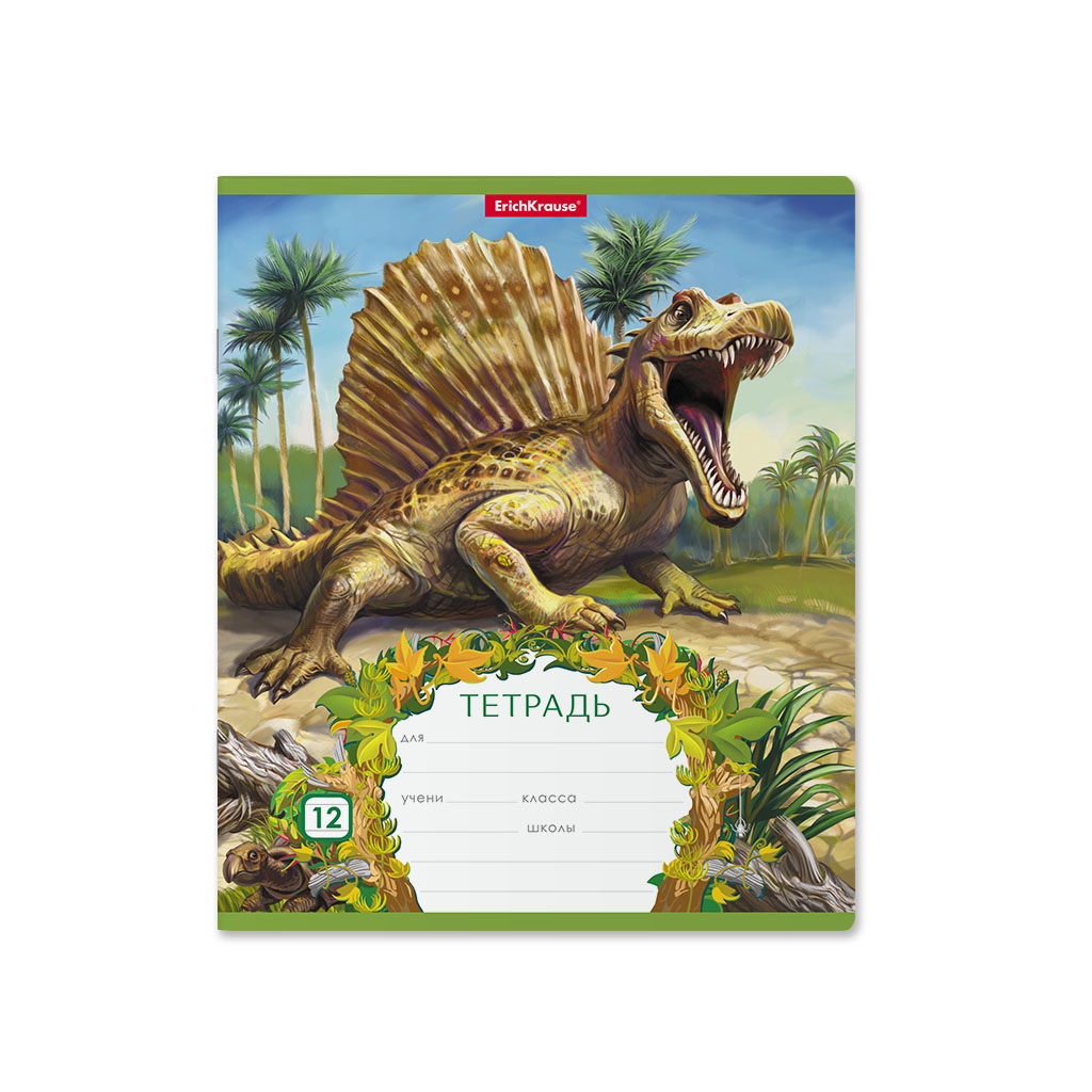 Тетрадь ErichKrause Эра динозавров, 12 листов, линейка, цвет зелёный - фото 4