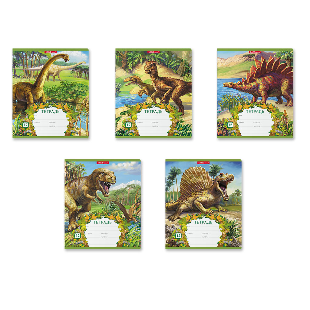 Тетрадь ErichKrause Эра динозавров, 12 листов, линейка, цвет зелёный - фото 7