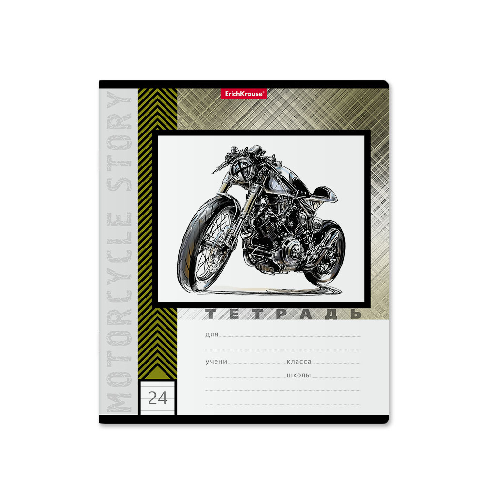 Тетрадь ErichKrause Motorcycle Story, 24 листа, линейка, цвет в ассортименте - фото 3
