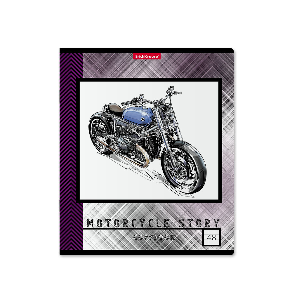 Тетрадь ErichKrause Motorcycle Story, 48 листов, линейка, голография, цвет в ассортименте - фото 2