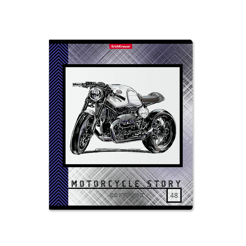 Тетрадь ErichKrause Motorcycle Story, 48 листов, линейка, голография, цвет в ассортименте - фото 4
