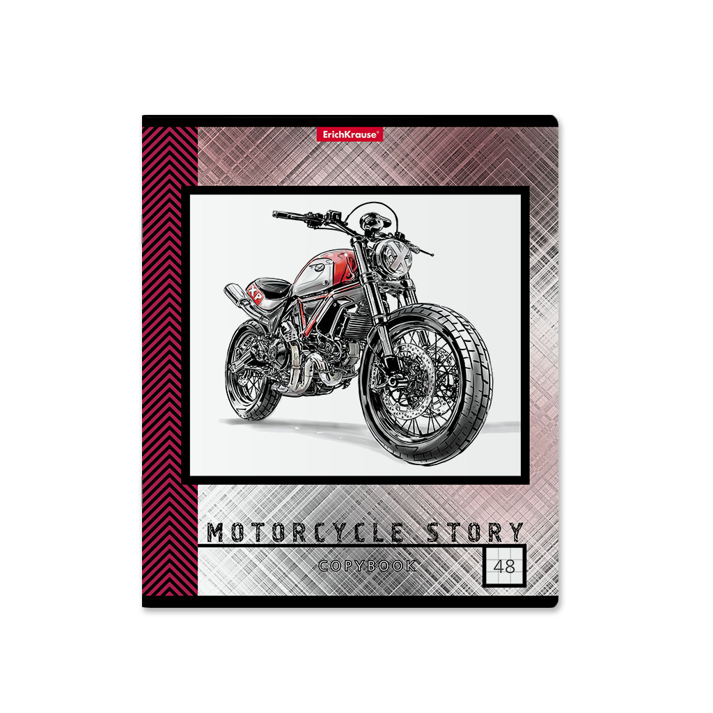 Тетрадь ErichKrause Motorcycle Story, 48 листов, линейка, голография, цвет в ассортименте - фото 5