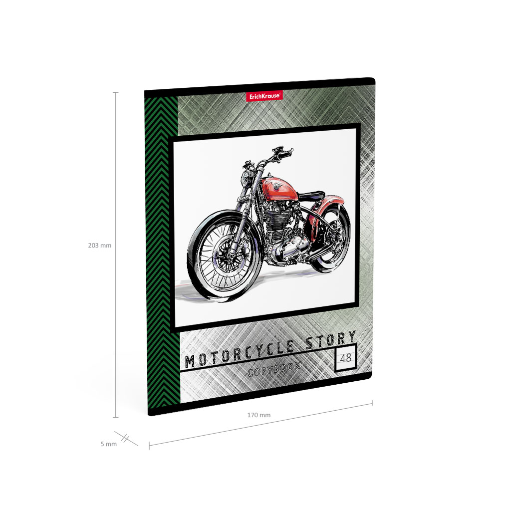 Тетрадь ErichKrause Motorcycle Story, 48 листов, линейка, голография, цвет в ассортименте - фото 7