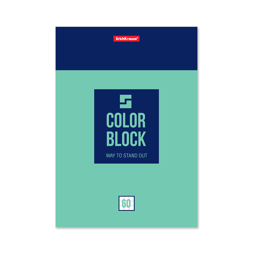 Блокнот на клею ErichKrause Color Block, А5, 60 листов, клетка, цвет в ассортименте - фото 2