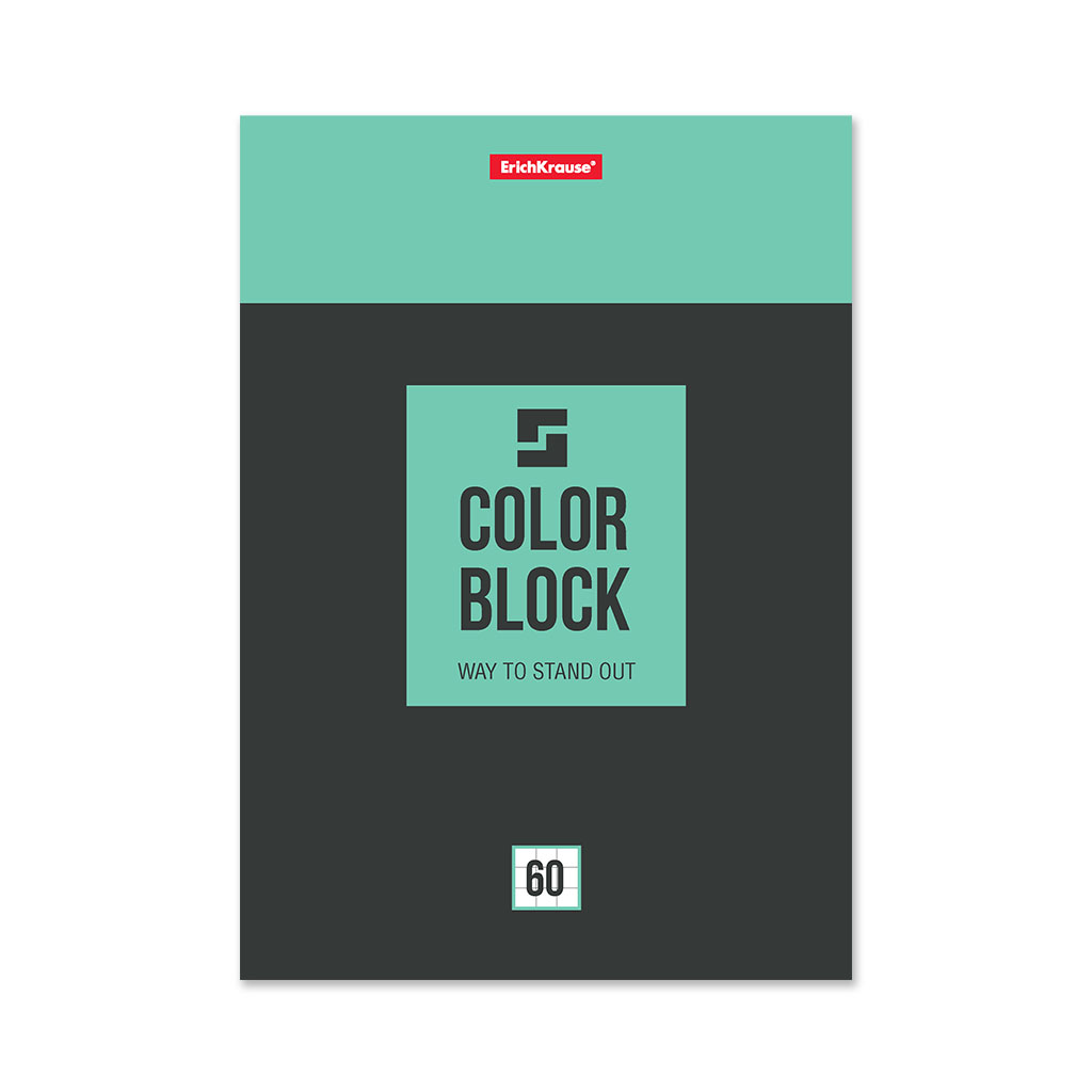 Блокнот на клею ErichKrause Color Block, А5, 60 листов, клетка, цвет в ассортименте - фото 3