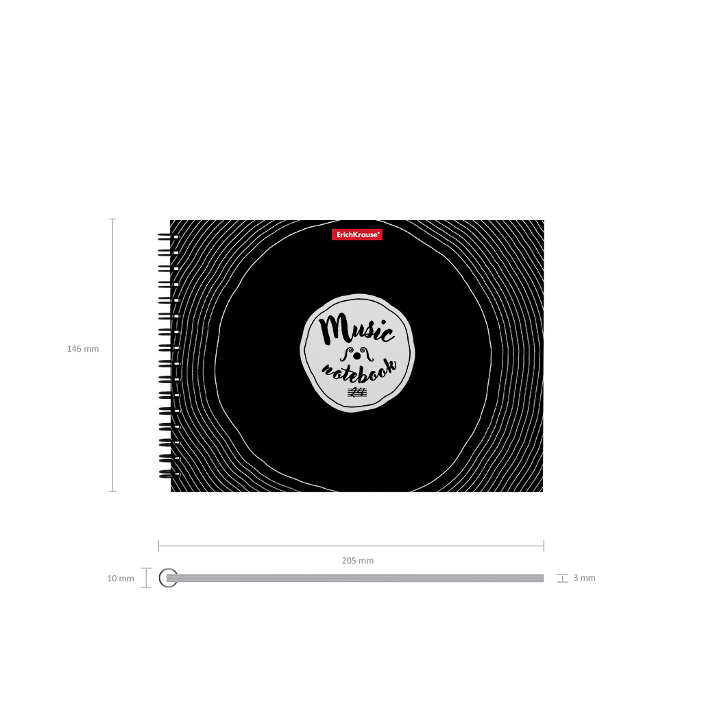 Тетрадь для нот ErichKrause Just Music, А5, 24 листа, горизонтальная ориентация, цвет чёрный - фото 3