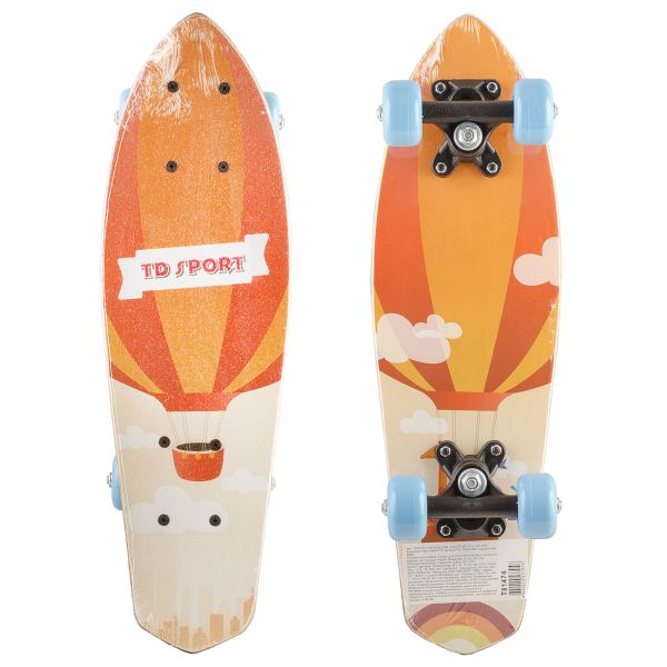 Скейтборд Gratwest 20х6 дюймов PVC 50х30 мм, цвет оранжевый