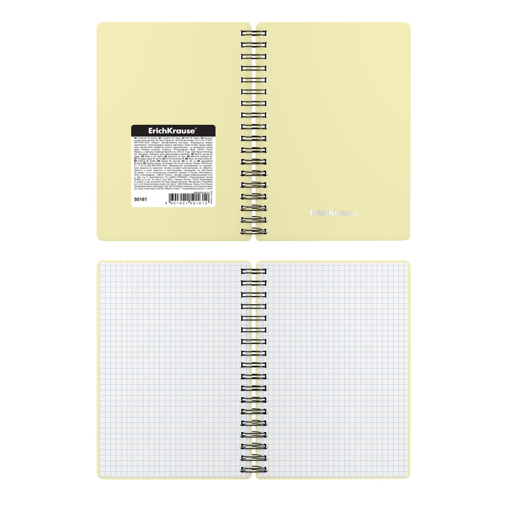 Тетрадь общая на спирали Erich Krause Pastel ассорти А6 80 листов клетка, цвет в ассортименте - фото 7