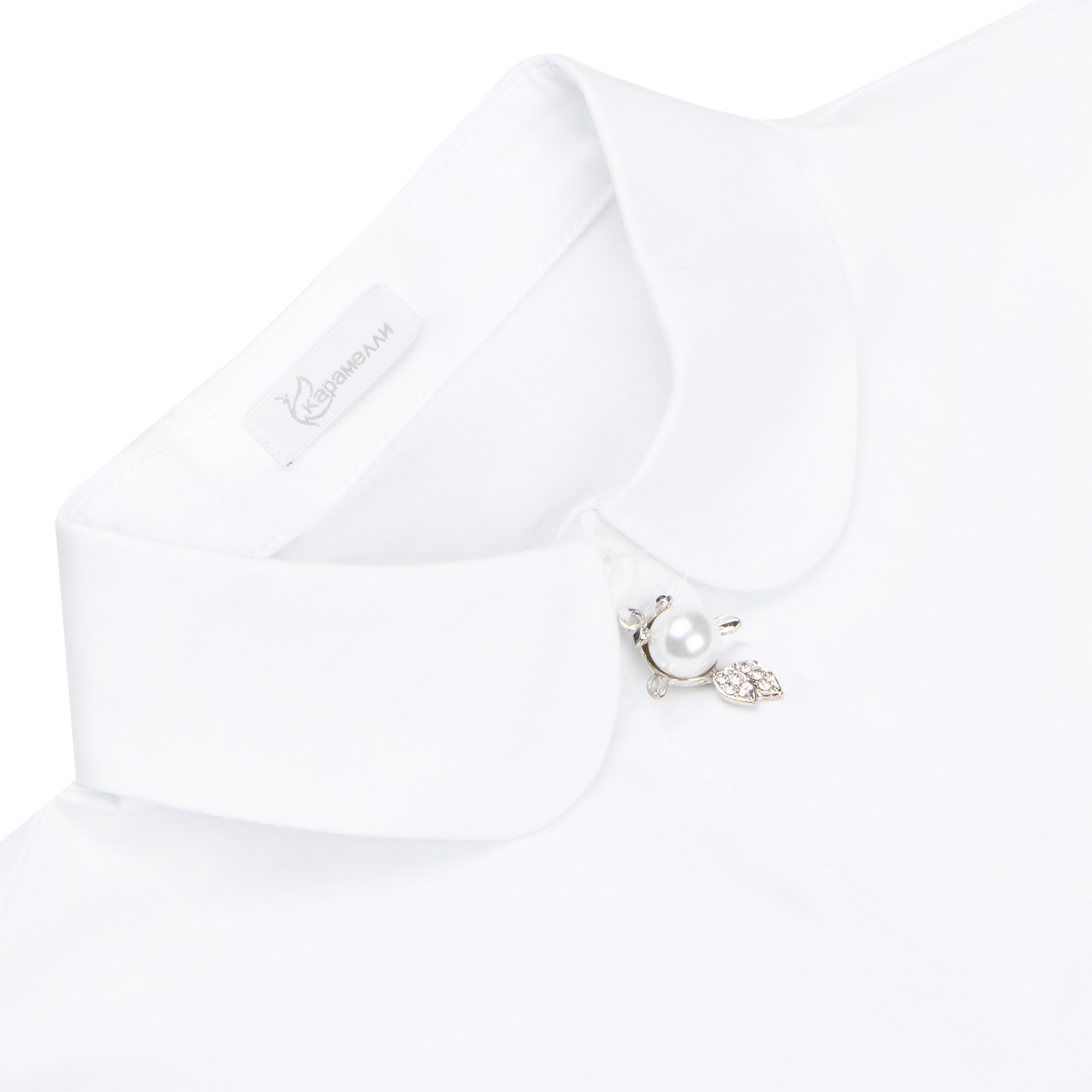 Блузка школьная КАРАМЕЛЛИ О74161 белая 122, цвет белый, размер 122 - фото 2