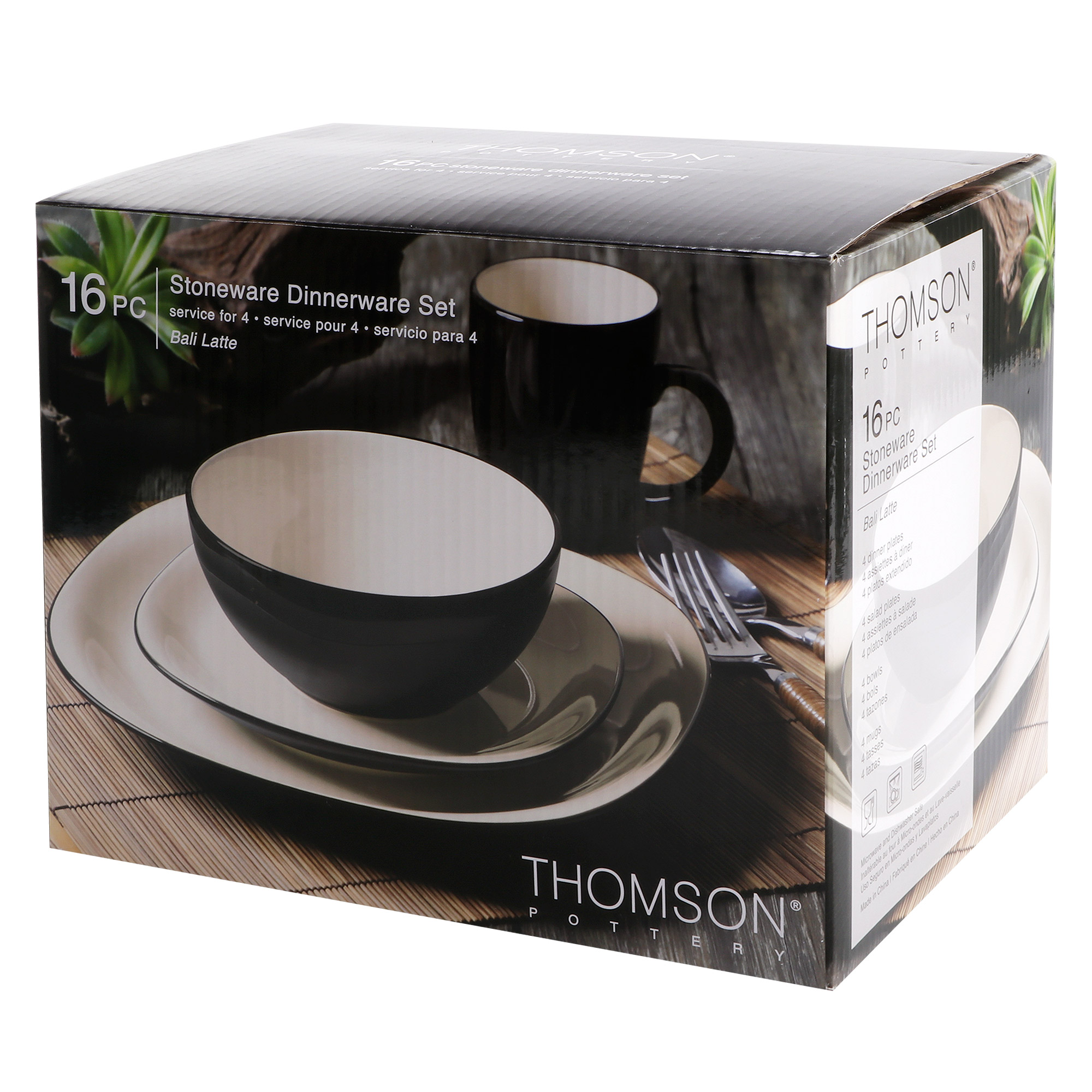 Столовый сервиз Thomson Pottery Bali latte 16 предметов, цвет черный - фото 8