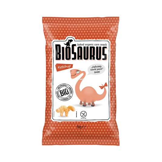 Снэки кукурузные Biosaurus с кетчупом 50 г
