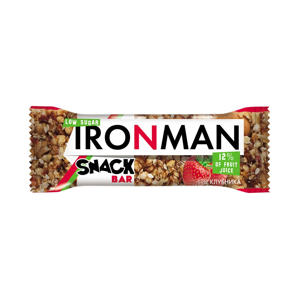 Спортивный батончик Ironman Snack Bar Клубника 40 г