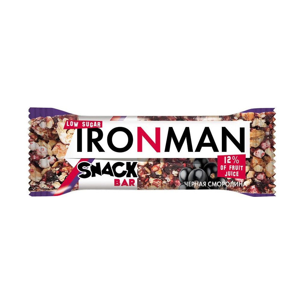 Спортивный батончик Ironman Snack Bar Черная смородина 40 г - фото 1
