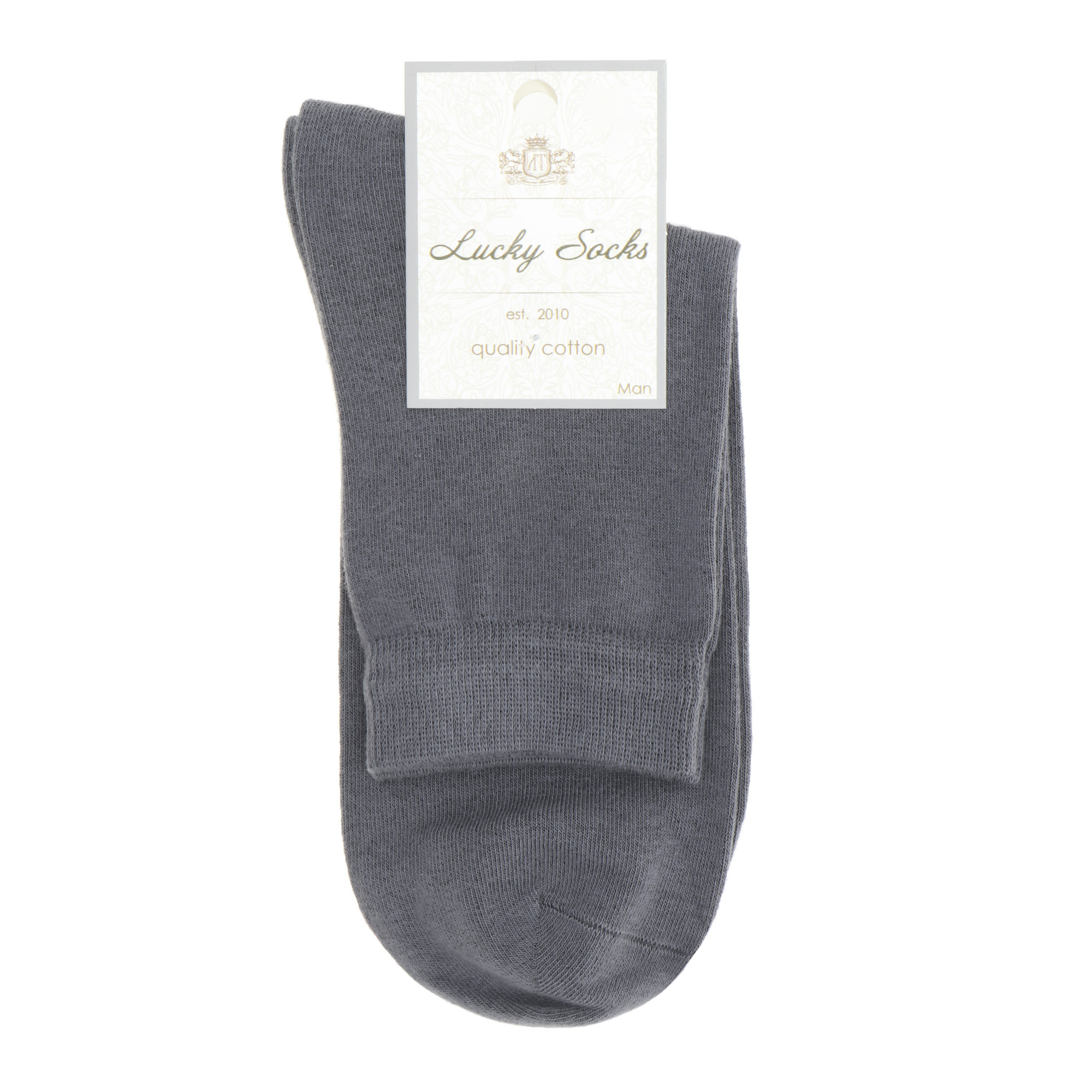 Носки мужские однотонные Lucky Socks НМГ-0053 серые  25-27, цвет серый, размер 25-27 - фото 1
