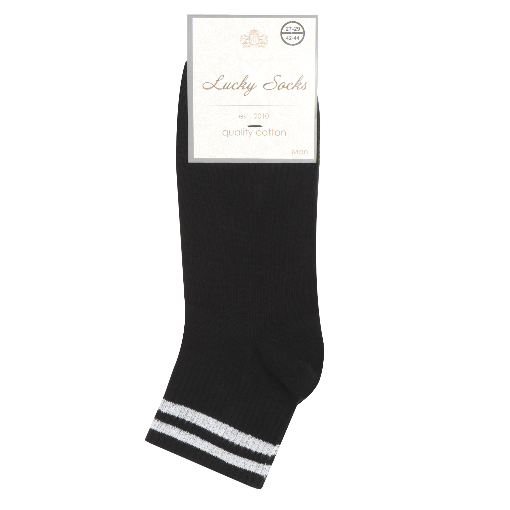 Носки мужские Lucky Socks НМГ-0131 черно-белые  27-29, цвет черный, размер 27-29 - фото 1