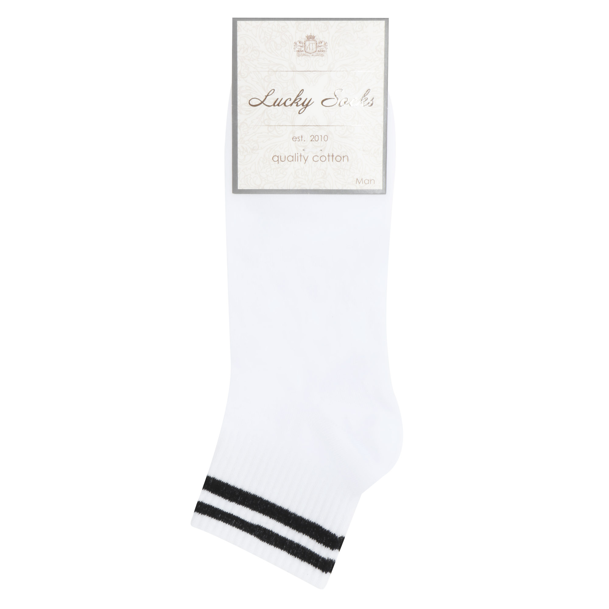 Носки мужские Lucky Socks НМГ-0131 бело-черные  27-29, цвет белый, размер 27-29 - фото 1