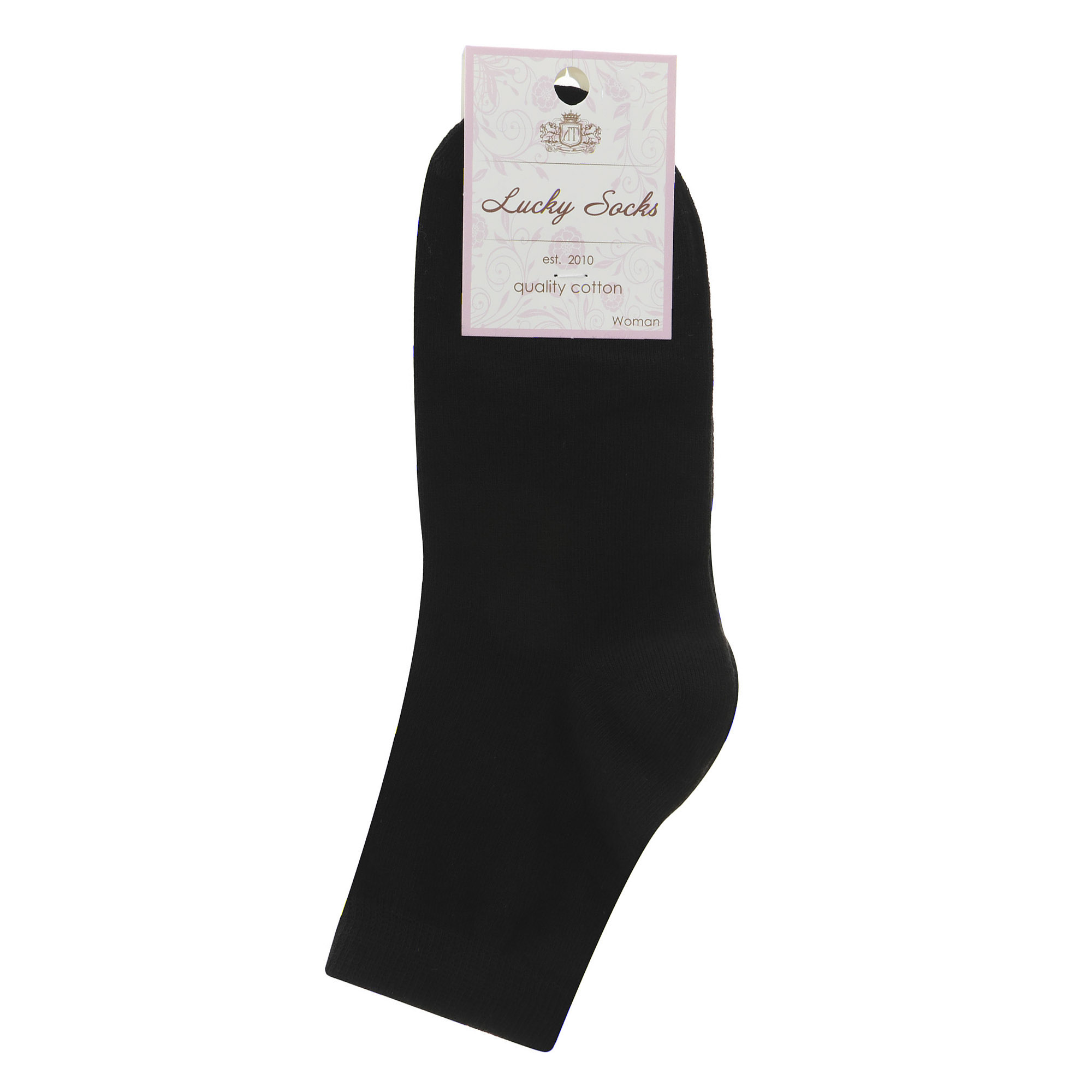 Носки женские однотонные Lucky Socks черные 1 пара 21-23, цвет черный, размер 21-23 - фото 1