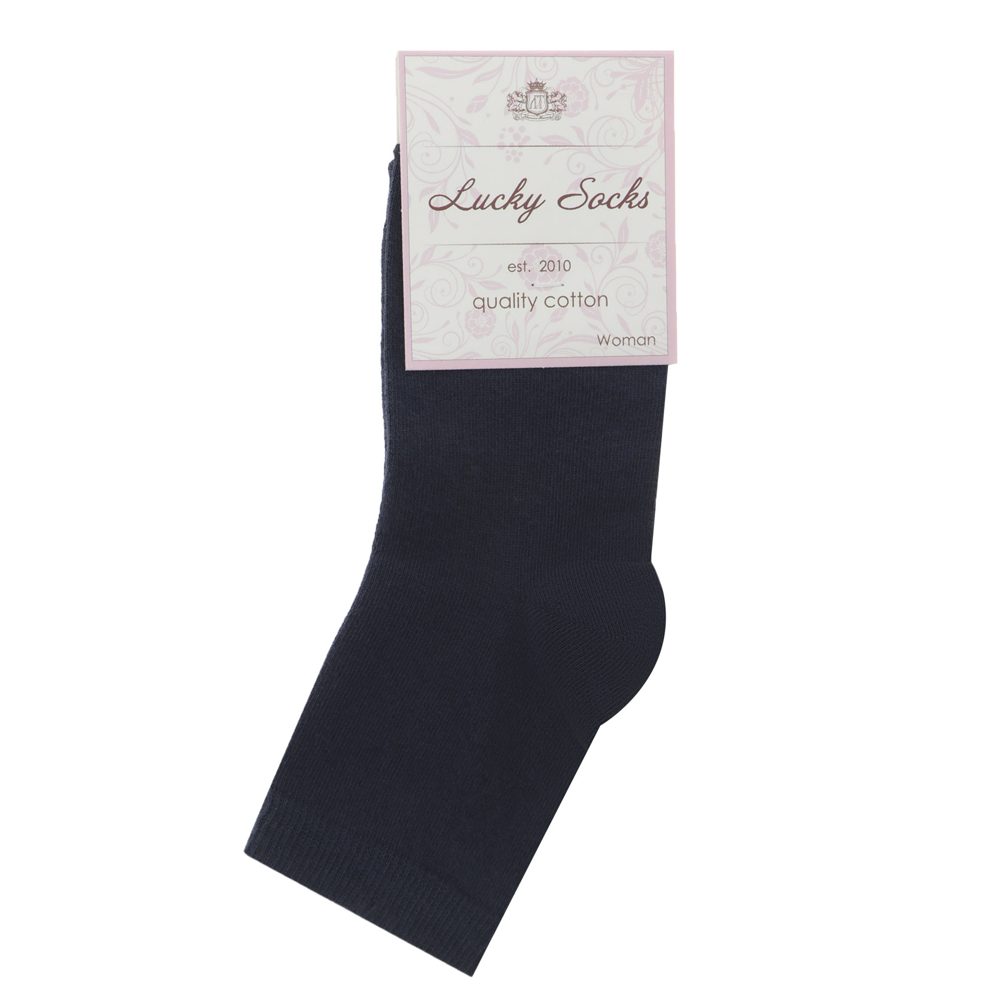 фото Носки женские однотонные lucky socks синие 1 пара 21-23
