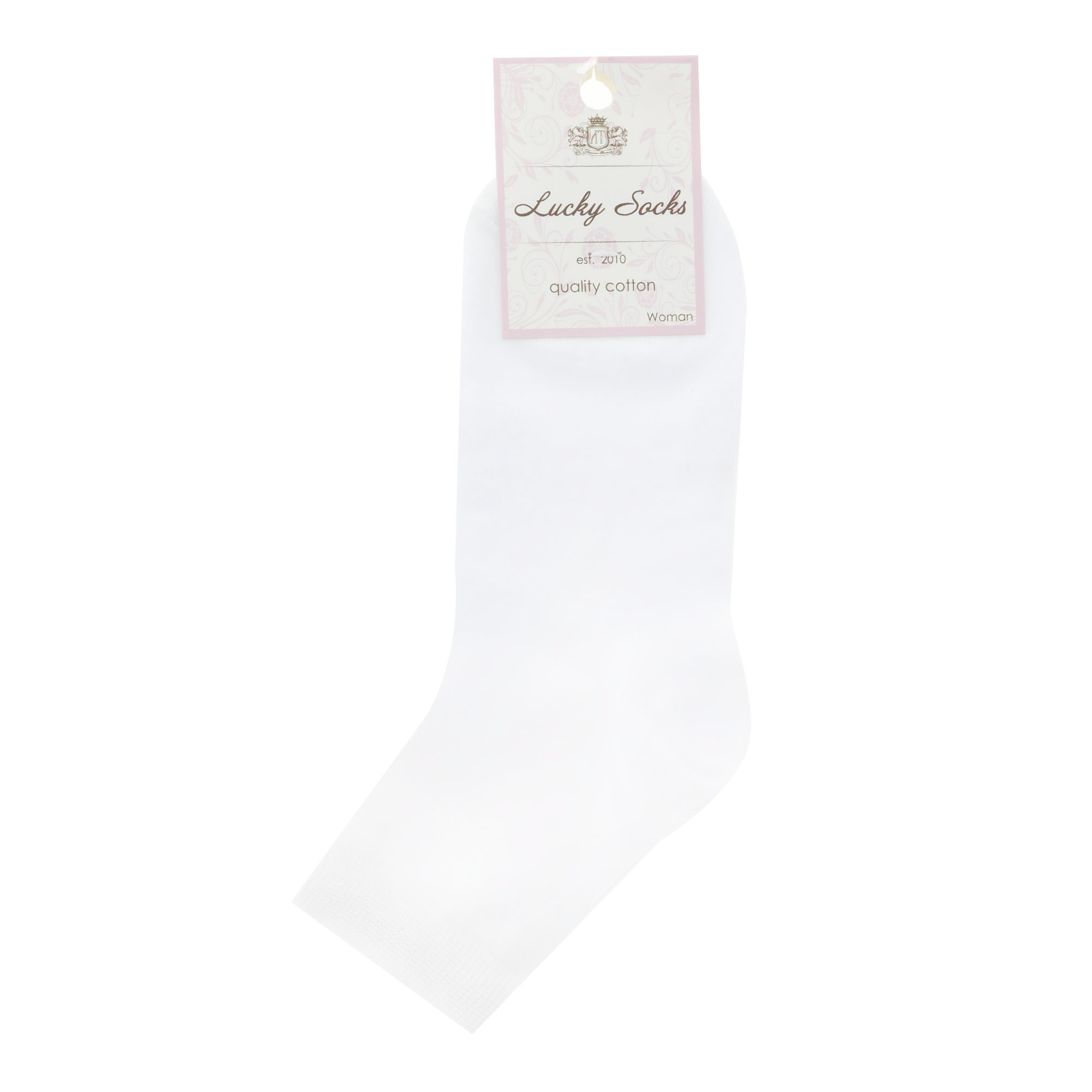 фото Носки женские однотонные lucky socks белые 1 пара 21-23