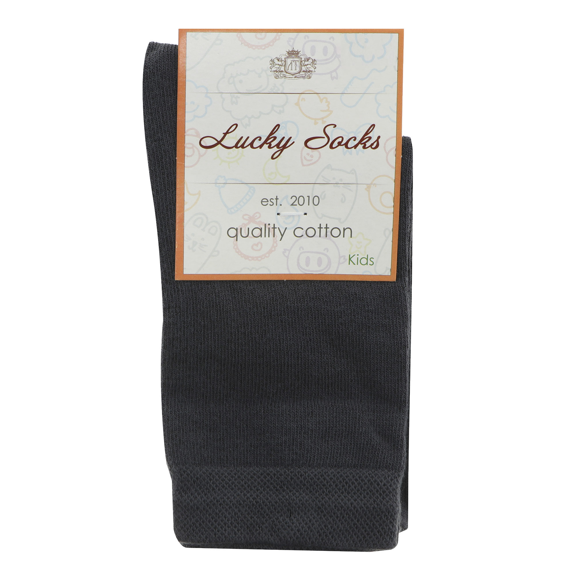 Носки детские однотонные Lucky Socks 1 пара 22/24, цвет тёмно-серый, размер 22/24 - фото 1