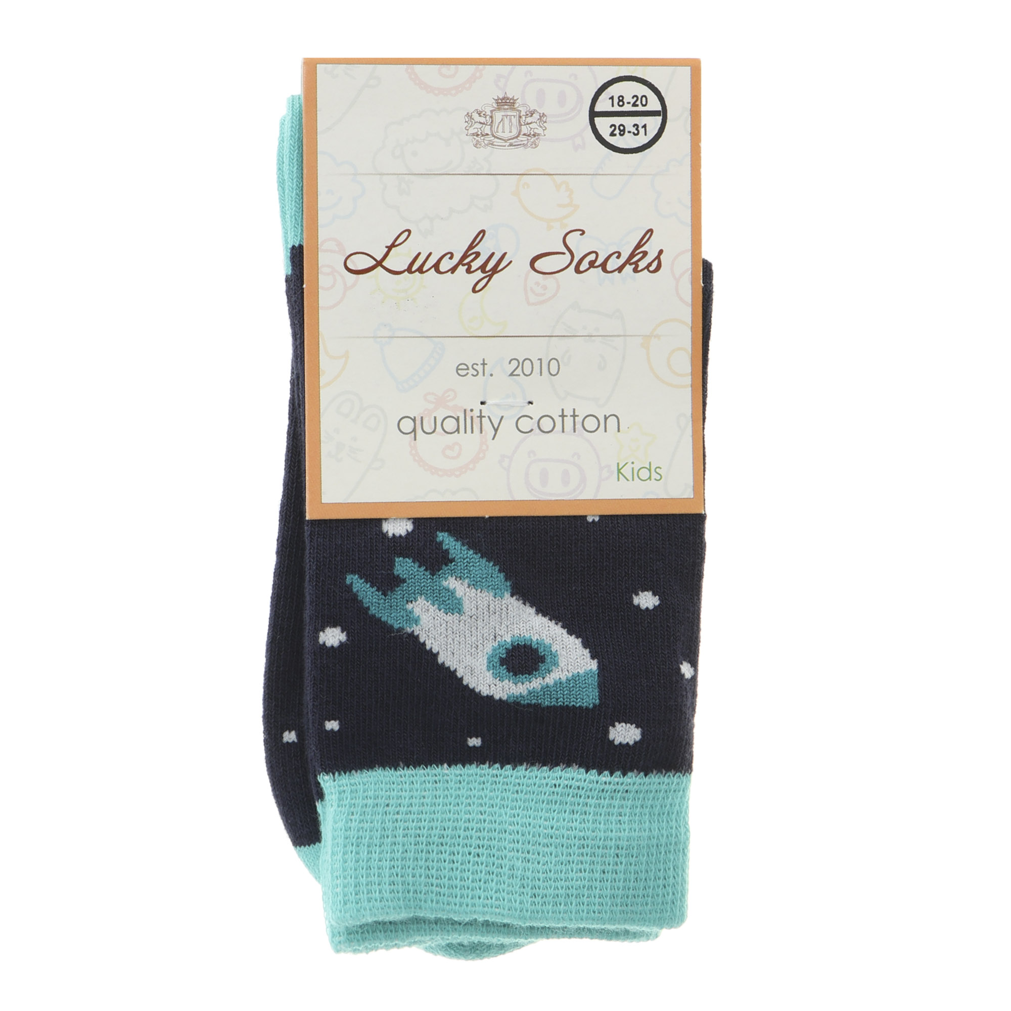 Носки детские с рисунком Lucky Socks 1 пара 18/20, цвет тёмно-синий, размер 18/20 - фото 1