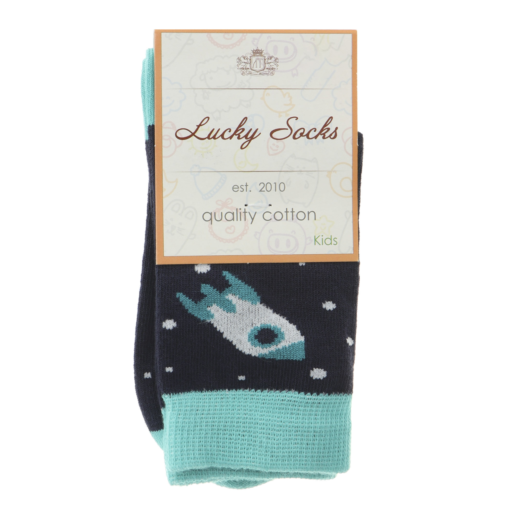 Носки детские с рисунком Lucky Socks 1 пара 20/22, цвет тёмно-синий, размер 20/22 - фото 1
