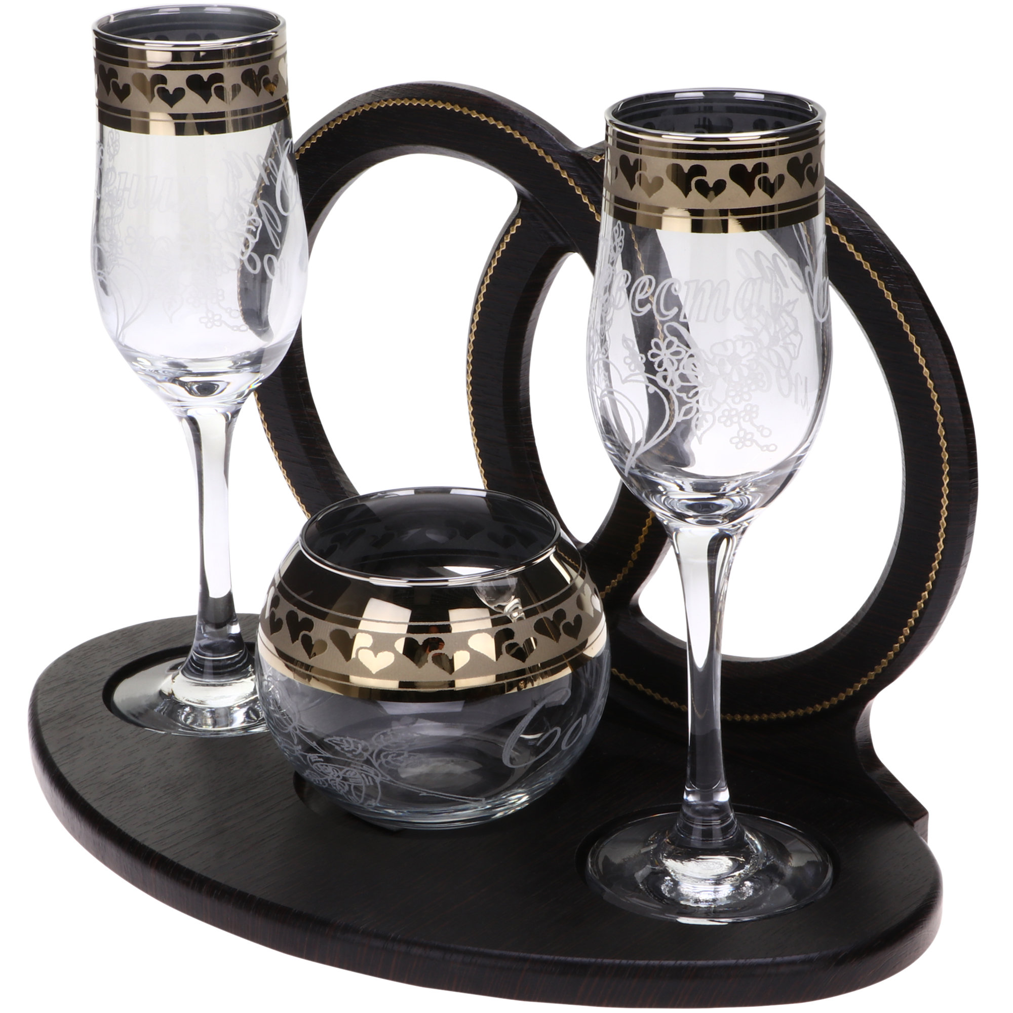 фото Стойка с бокалами glasstar свадьба 4 предмета glasstar gus-khrustalny
