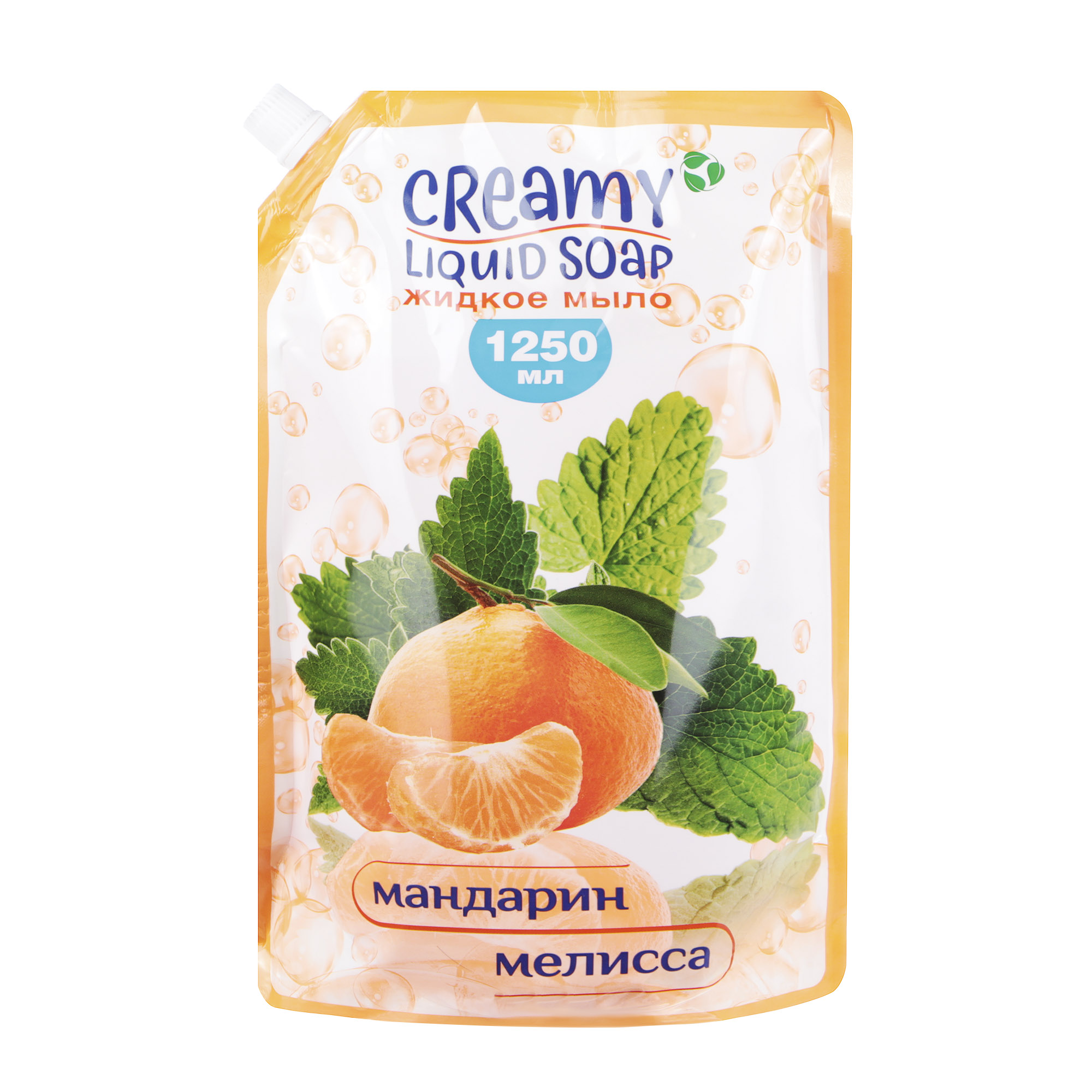 фото Жидкое мыло для рук creamy с ароматом мандарина и мелиссы 1,25 л блеск