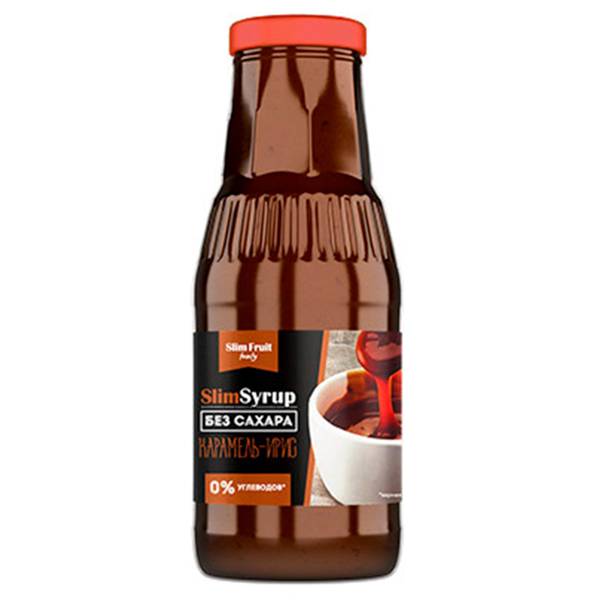 фото Низкокалорийный сироп slimsyrup сахара со вкусом карамель-ирис 330 мл slim fruit family