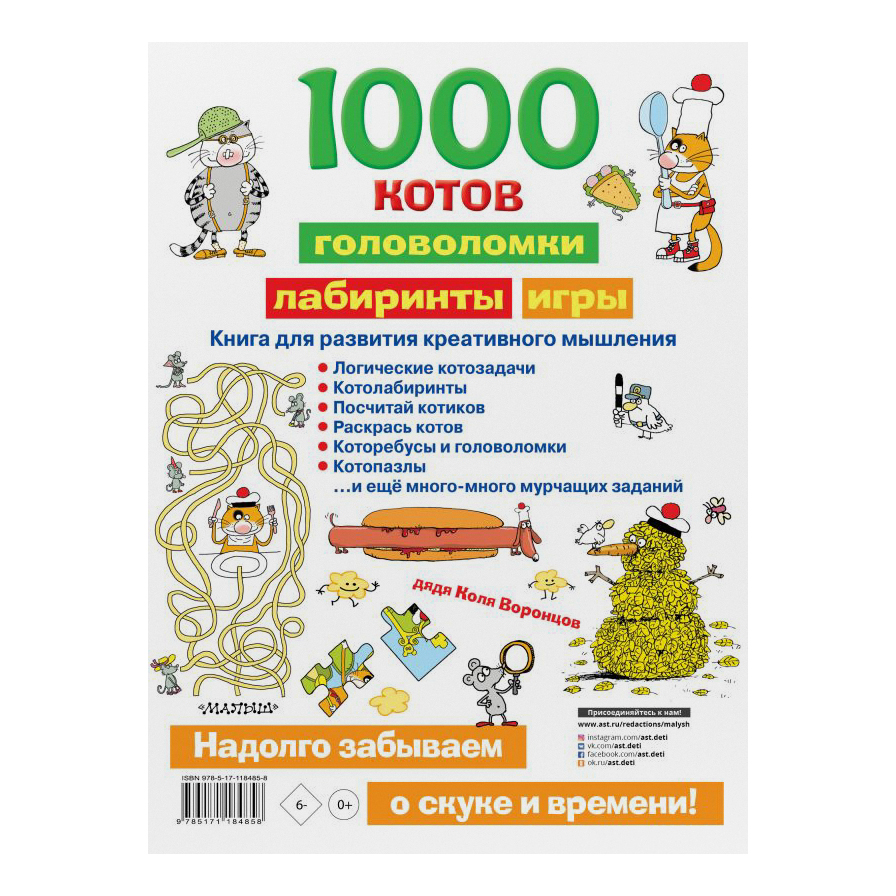 Книга АСТ 1000 котов: головоломки, лабиринты - фото 2